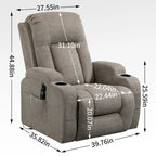 Lazy Boy Power Lift Recliner Chair With Massage, Lumbar Heating, USB Port And Cup Holders - Single Motor