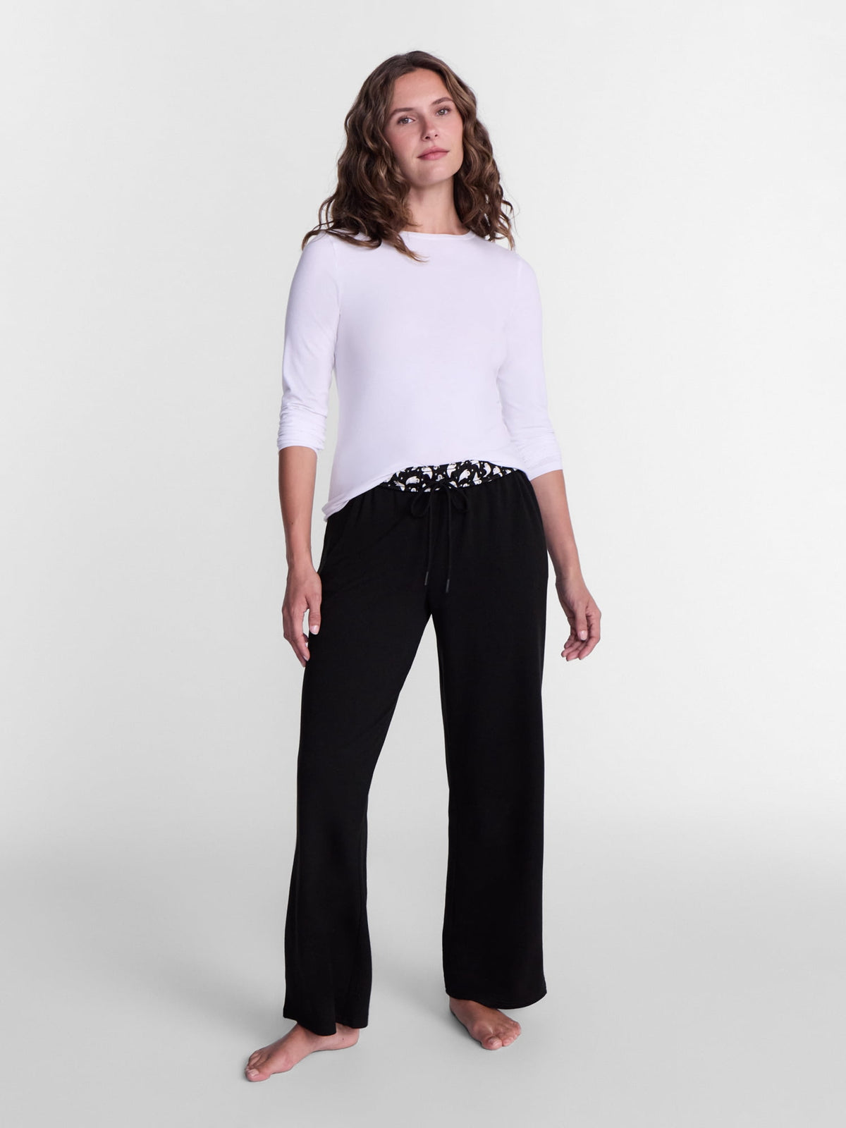 Women’s Halloween Printed Foldover Waistband French Terry Lounge Pants, 29" Inseam