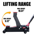 Hyper Tough 3 Ton Dual Pump Floor Jack, 5-1/8–18-5/16 in, Cars/Trucks/SUVs
