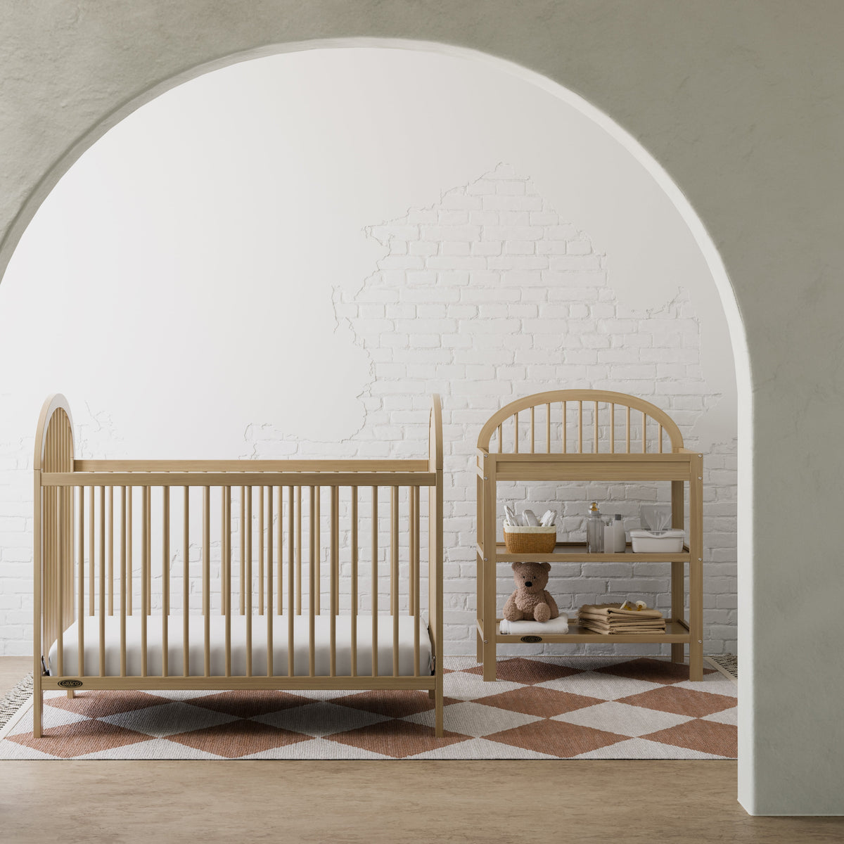 Graco Olivia 3-in-1 Convertible Baby Crib, Driftwood