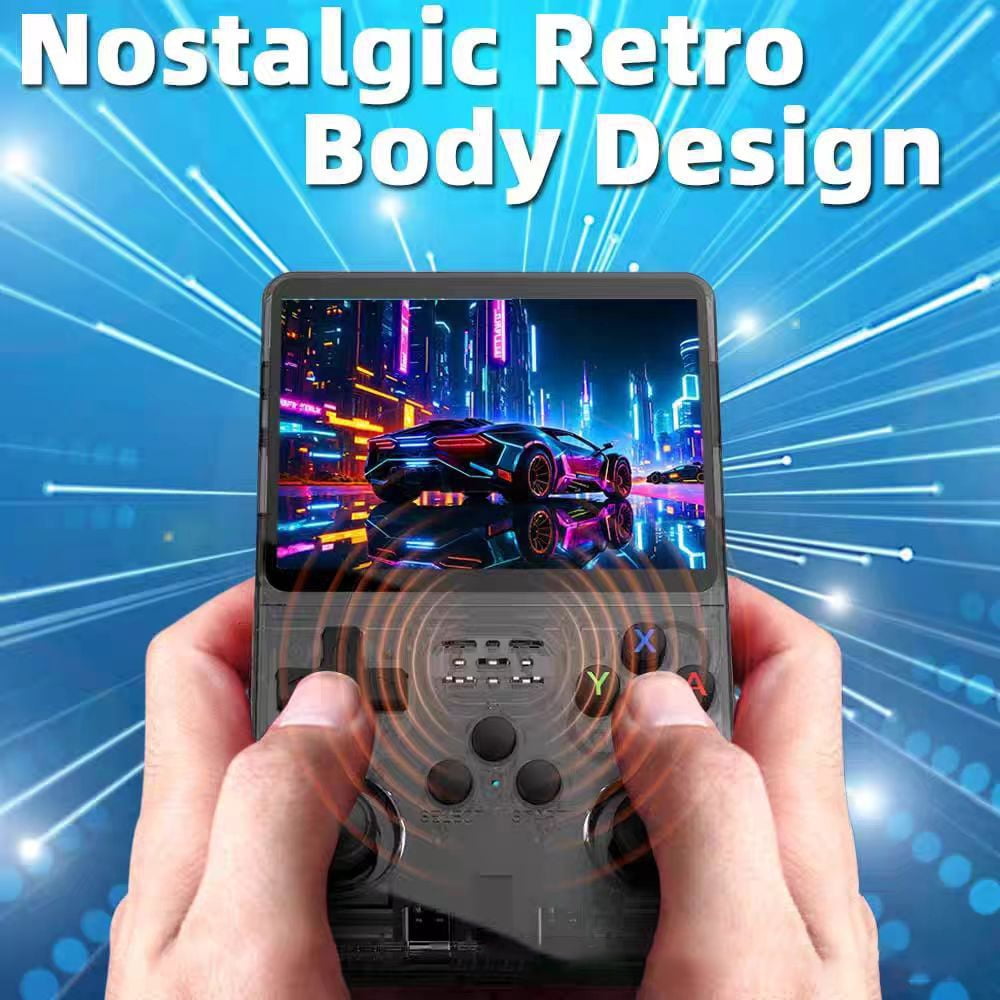 Salange R36S Open Source Handheld Game Console, 3.5-inch 3D large screen, GBA Dual Joystick, Arcade Nostalgia, Black, 128GB