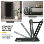 2 In 1 Folding Treadmill, 2.25 HP, 40 in x 16 in Running Area, Dual Display And App Control