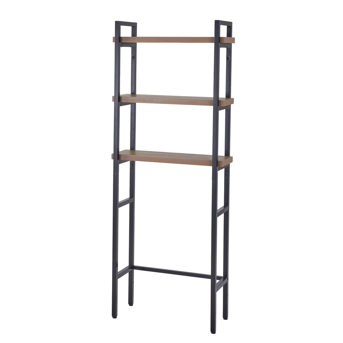 Better Homes & Gardens Jace 3-Shelf Over-the-Toilet Storage Shelf, Black Frame with Oak Shelves