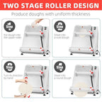 Commercial Pizza Dough Roller Sheeter, 370W, Stainless Steel, Max 16