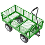 KFFKFF Steel Garden Utility Cart 900 Lbs, 38 x 22 in, 10 in Wheels, Green - V900G
