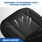 Skechers Premium Leather Car Seat Cover – Front Seat, Durable, Breathable, Universal Fit for Cars, SUVs, and Trucks - Black