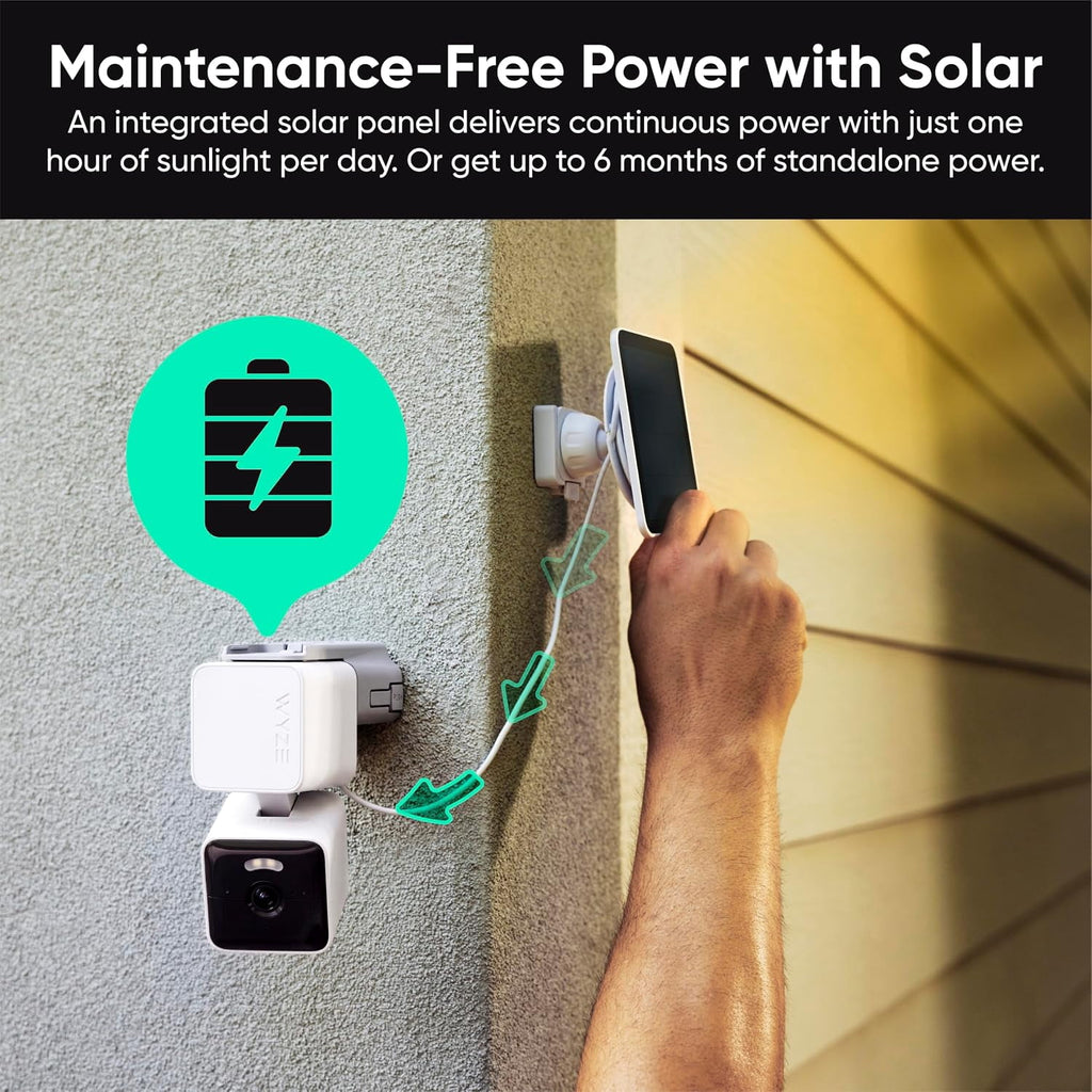 Wyze Solar Cam Pan 2K Outdoor Wireless Security Camera - Solar Powered, 360 Pan Tilt