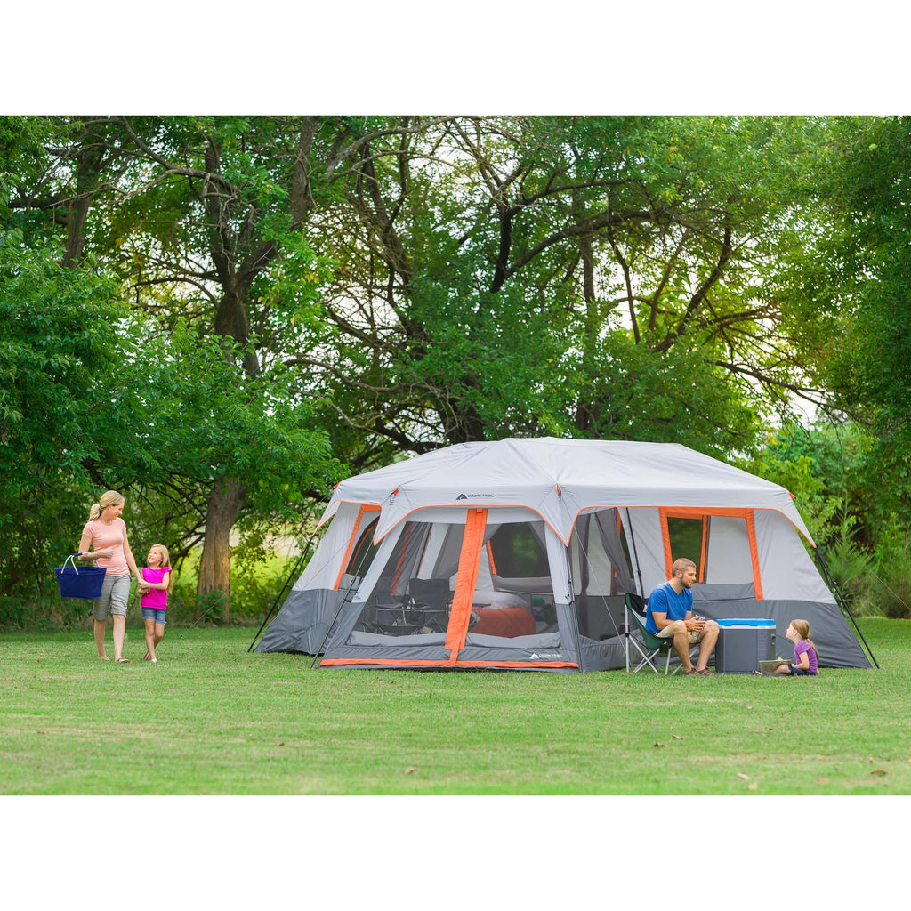 Ozark Trail 12-Person 3-Room Instant Cabin Tent With Screen Room, 20 ft x 18 ft, 56.5 lbs