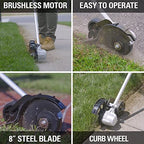 Greenworks 40V Brushless Edger With 8in Blade, 4.0Ah Battery And Charger